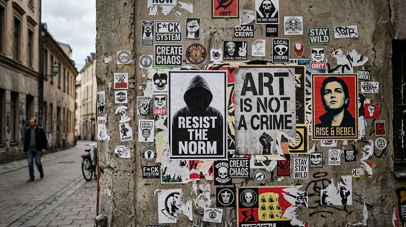 DICKASSO Street Art Slap Culture on weathered concrete wall